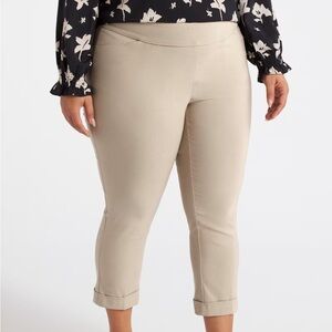 TRIBAL Fia Cuffed Cropped Trouser Tan 18W Stitch Fix New‎ With Tags